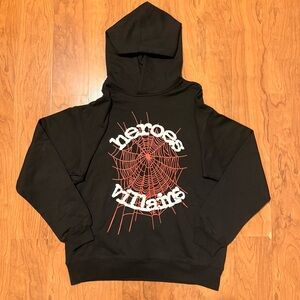YOUNG THUG X METRO BOOMIN Heroes & Villians Black Sp5der Hoodie Sz Large